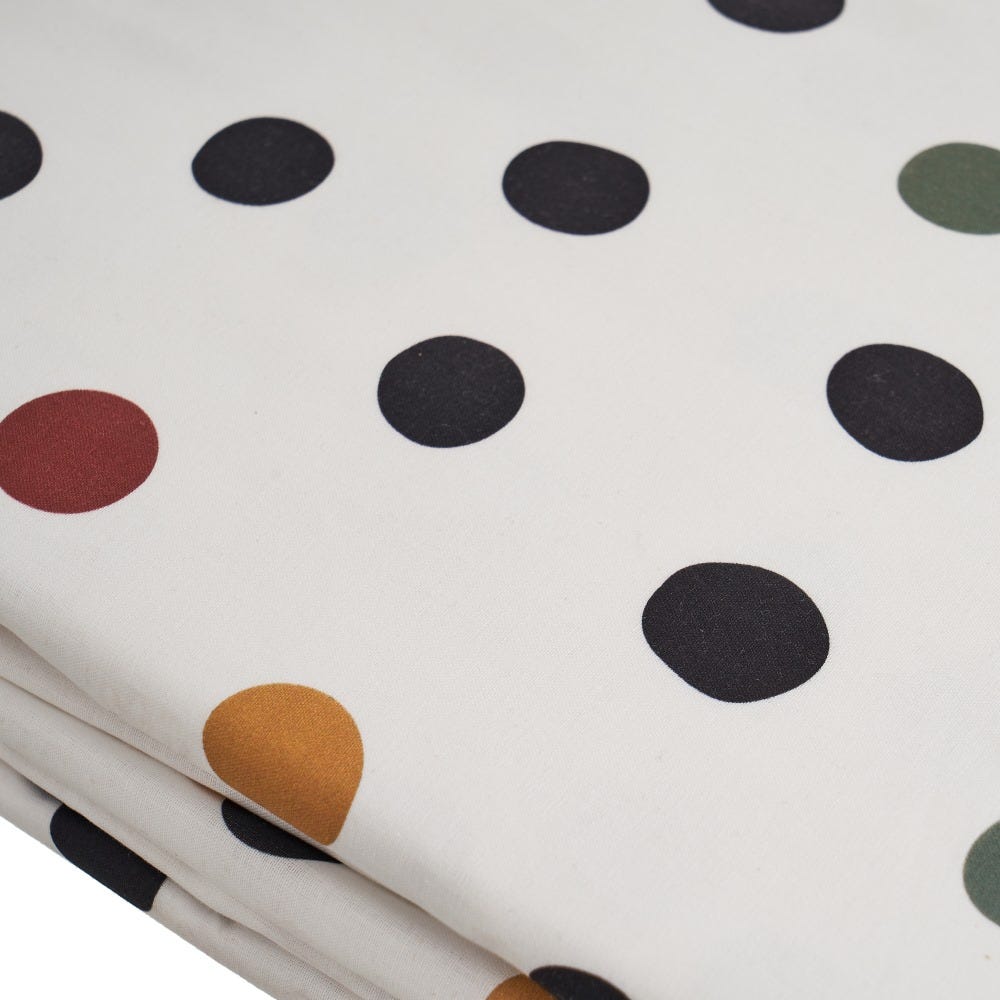 lolahome Funda nórdica de lunares blanca de algodón natural para cama de 135 cm