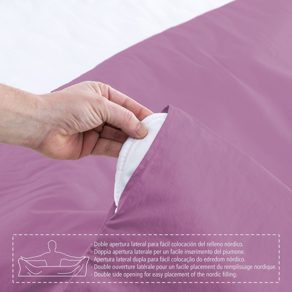 Lolahome Funda Nórdica Lila De Algodón Y Poliéster Para Cama De 90 Cm
