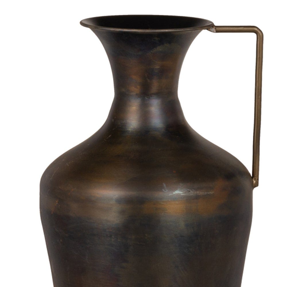 lolahome Jarrón ánfora envejecido de metal dorado de Ø 24x50 cm