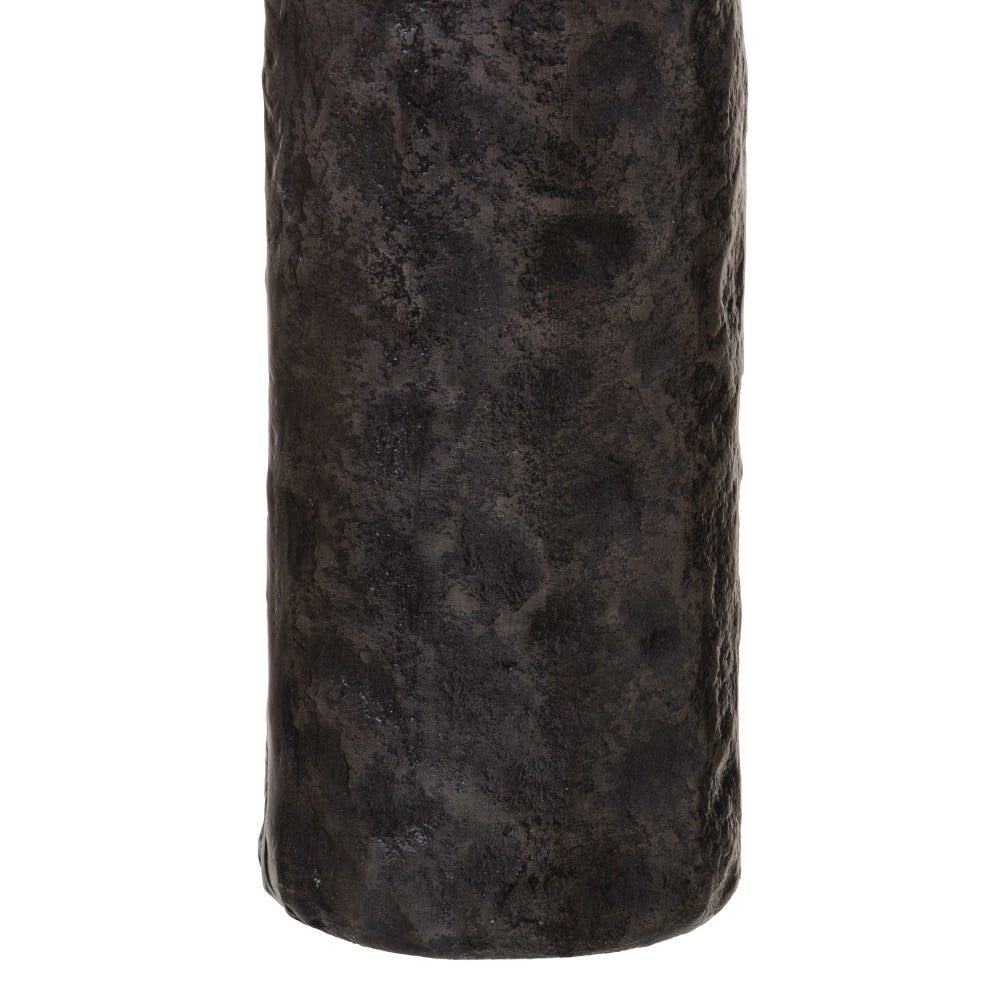 Lolahome Jarrón Botella Envejecido De Aluminio Gris Oscuro De Ø 9x44 Cm