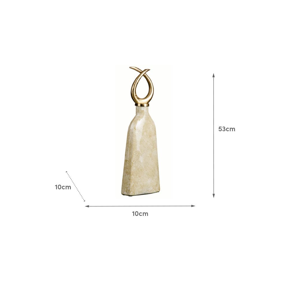 Lolahome Jarrón Tibor De Cristal Y Metal Dorado De Ø 10x53 Cm