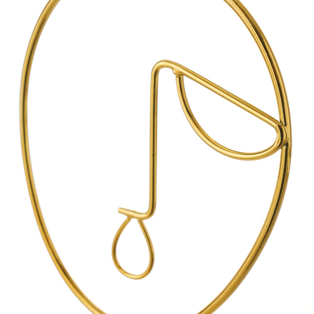 lolahome Joyero cuelga joyas de cara de metal y cerámica dorado de Ø 8x18 cm