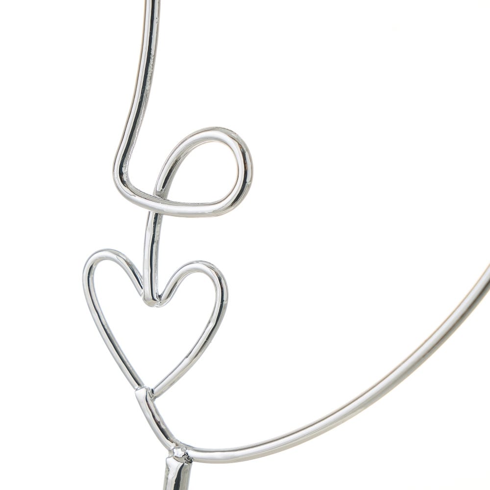 Lolahome Joyero Cuelga Joyas De Cara De Metal Y Cerámica Plateado De Ø 12x23 Cm