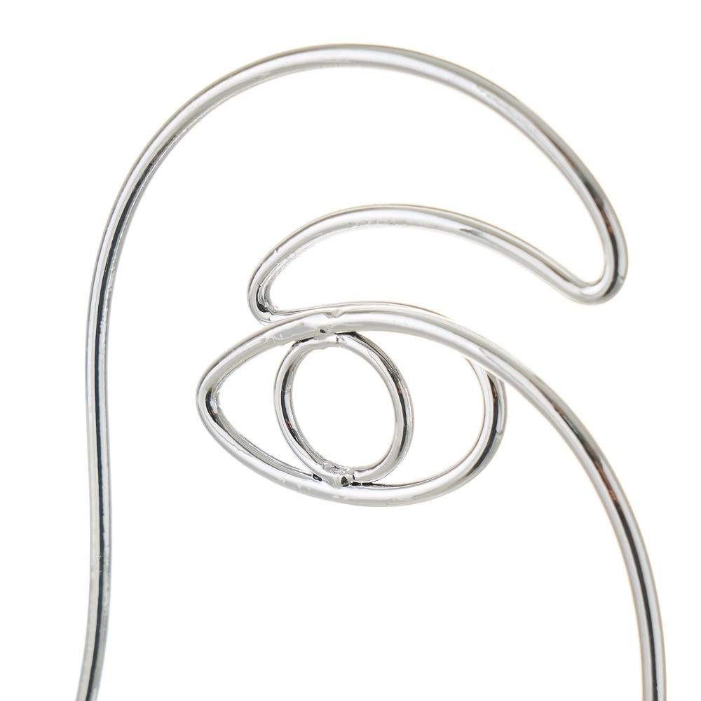 lolahome Joyero cuelga joyas de cara de metal y cerámica plateado de Ø 12x23 cm