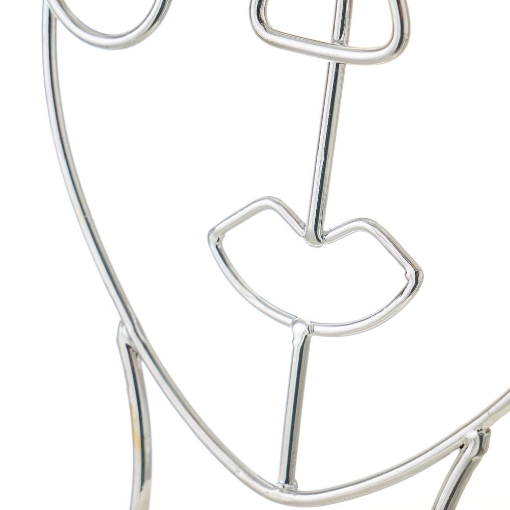 Lolahome Joyero Cuelga Joyas De Cara De Metal Y Cerámica Plateado De Ø 12x19 Cm