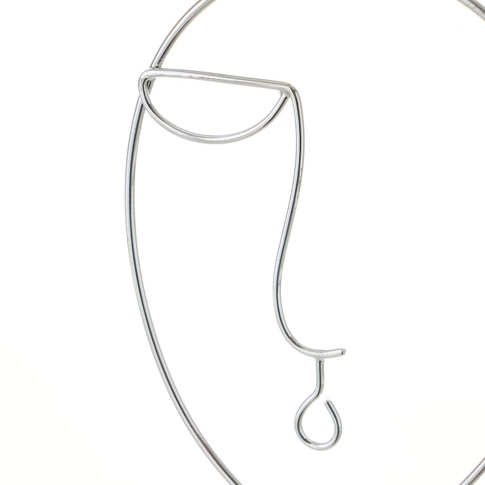 lolahome Joyero cuelga joyas de cara de metal y cerámica plateado de Ø 12x28 cm