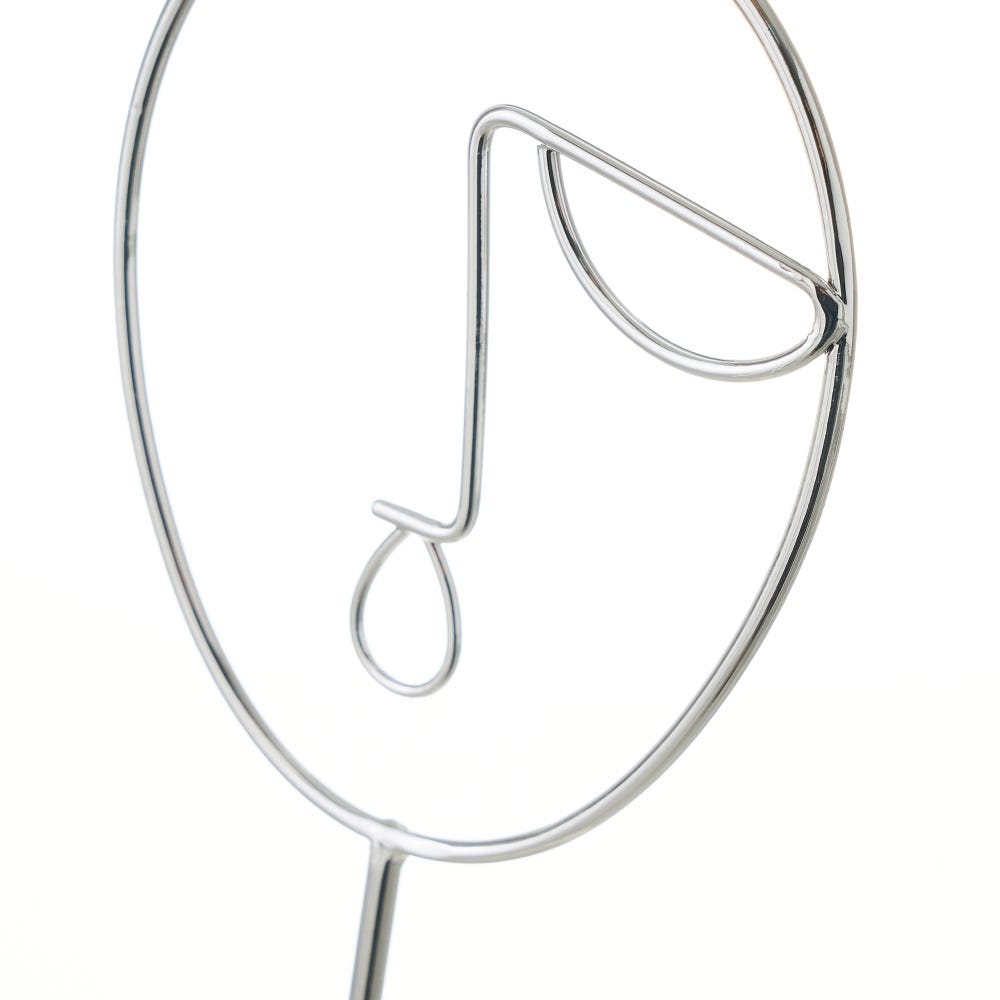 lolahome Joyero cuelga joyas de cara de metal y cerámica plateado de Ø 8x18 cm