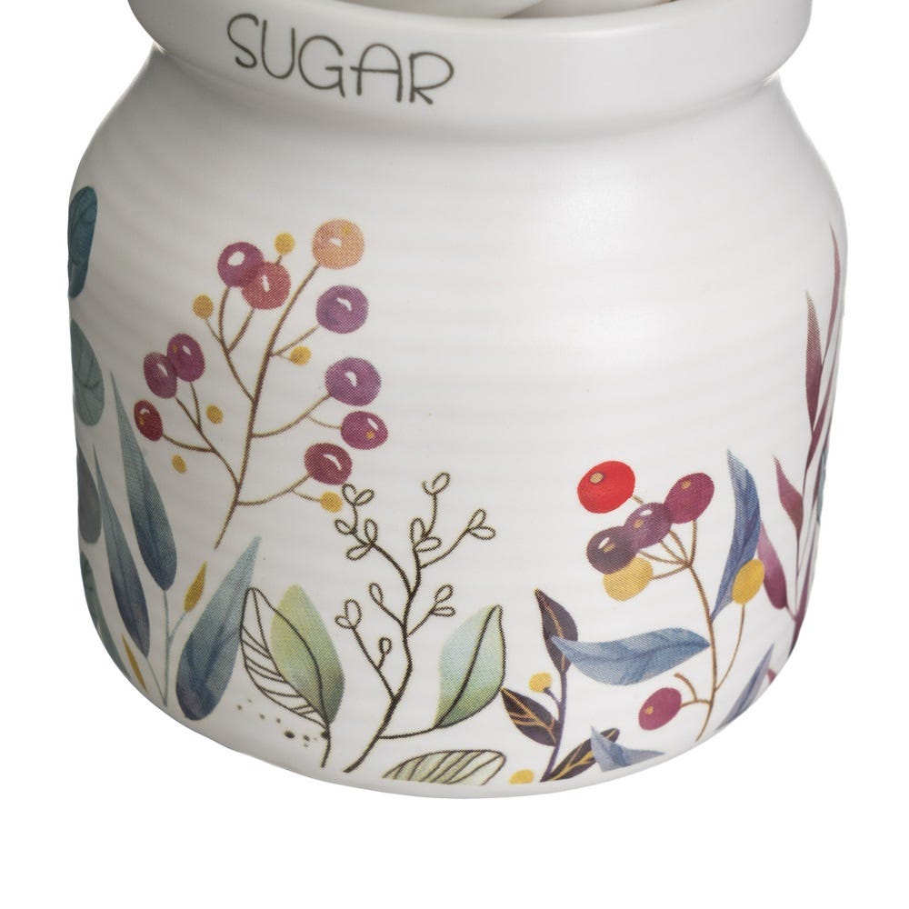 Lolahome Juego De Azucarero Con Tapa Y Jarra De Cerámica Stoneware Blanco Y Azul De 250 Ml