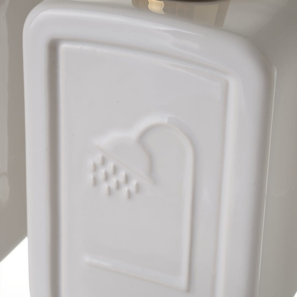 Lolahome Juego De Dispensador Portacepillos Vaso Y Jabonera De Cerámica Blanco