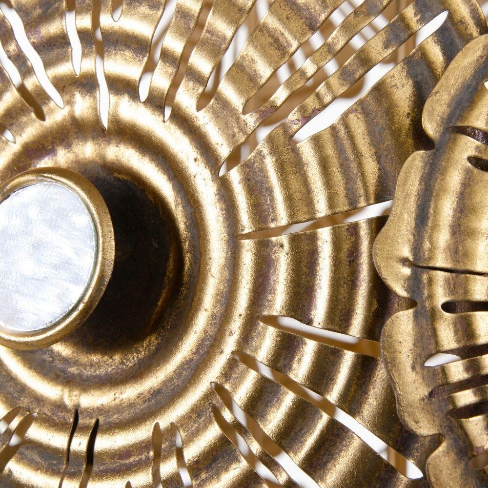 Lolahome Lámpara Calada De Flores De Metal Oro De Ø 52x66 Cm