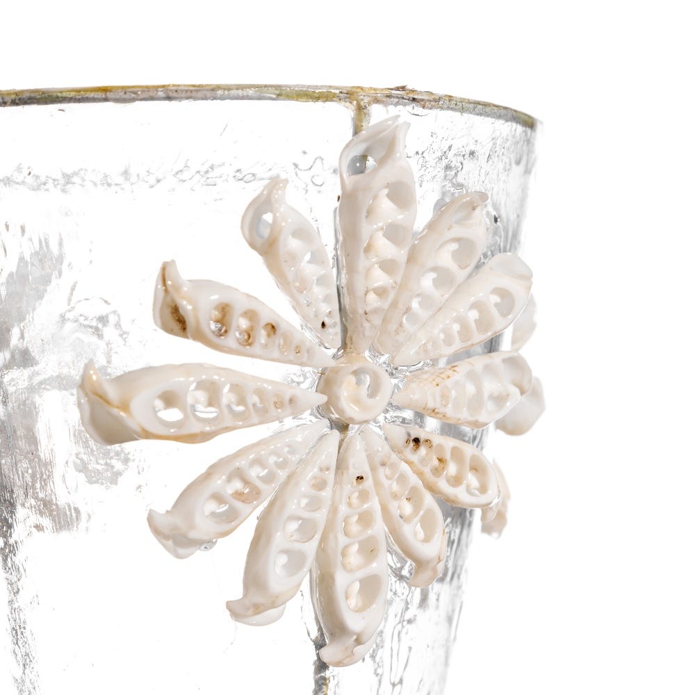 Lolahome Lámpara De Mesa De Caracolas De Fibra Natural Y Capiz Transparente De 20x20x50 Cm