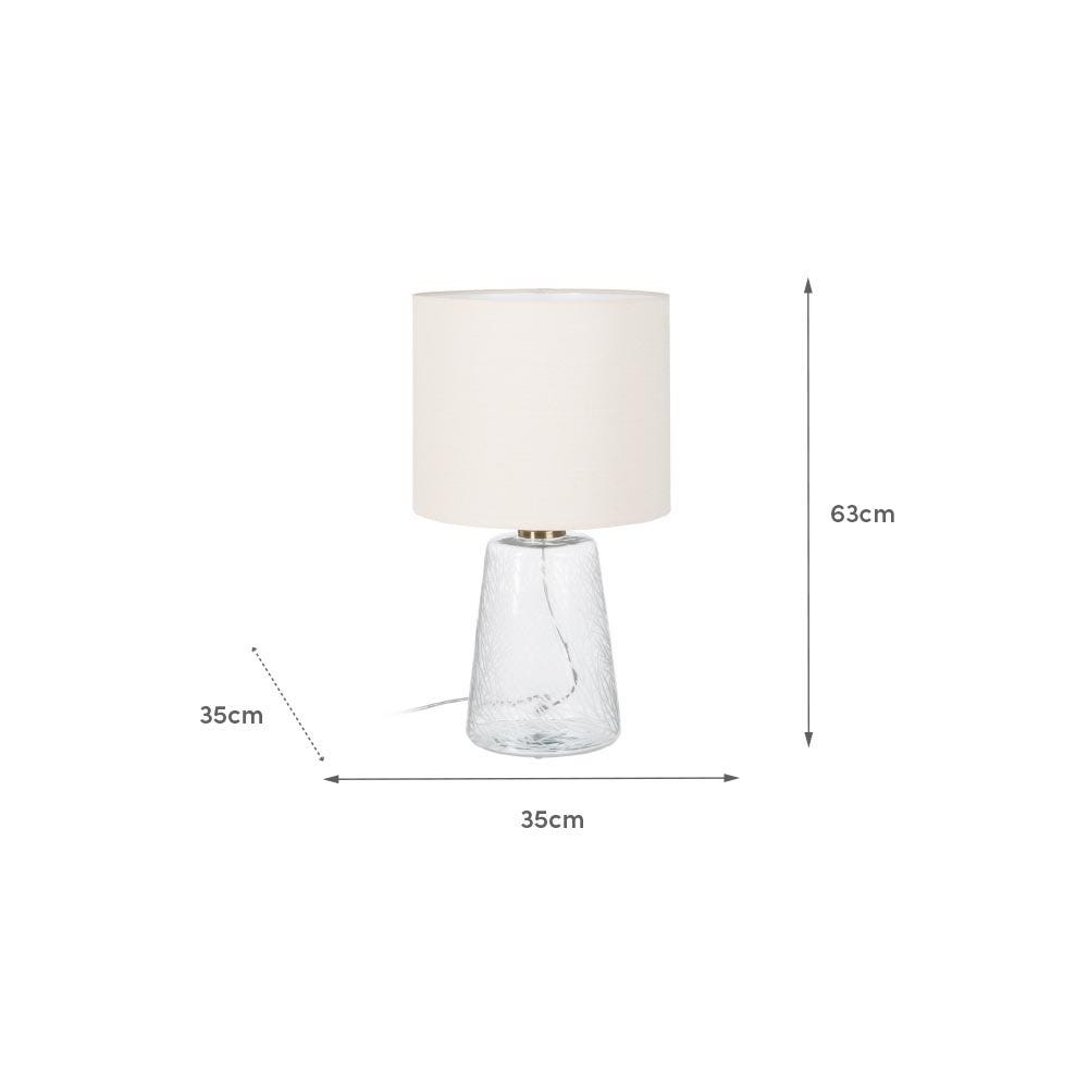 Lolahome Lámpara De Mesa De Cristal Con Tallado De Trazos Y Metal Dorada De Ø 35x63 Cm