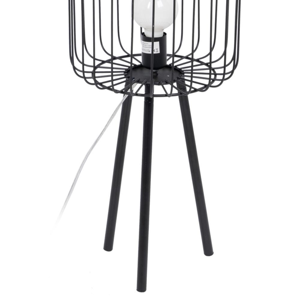 Lolahome Lámpara De Mesa De Varillas De Metal Negra De Ø 29x60 Cm