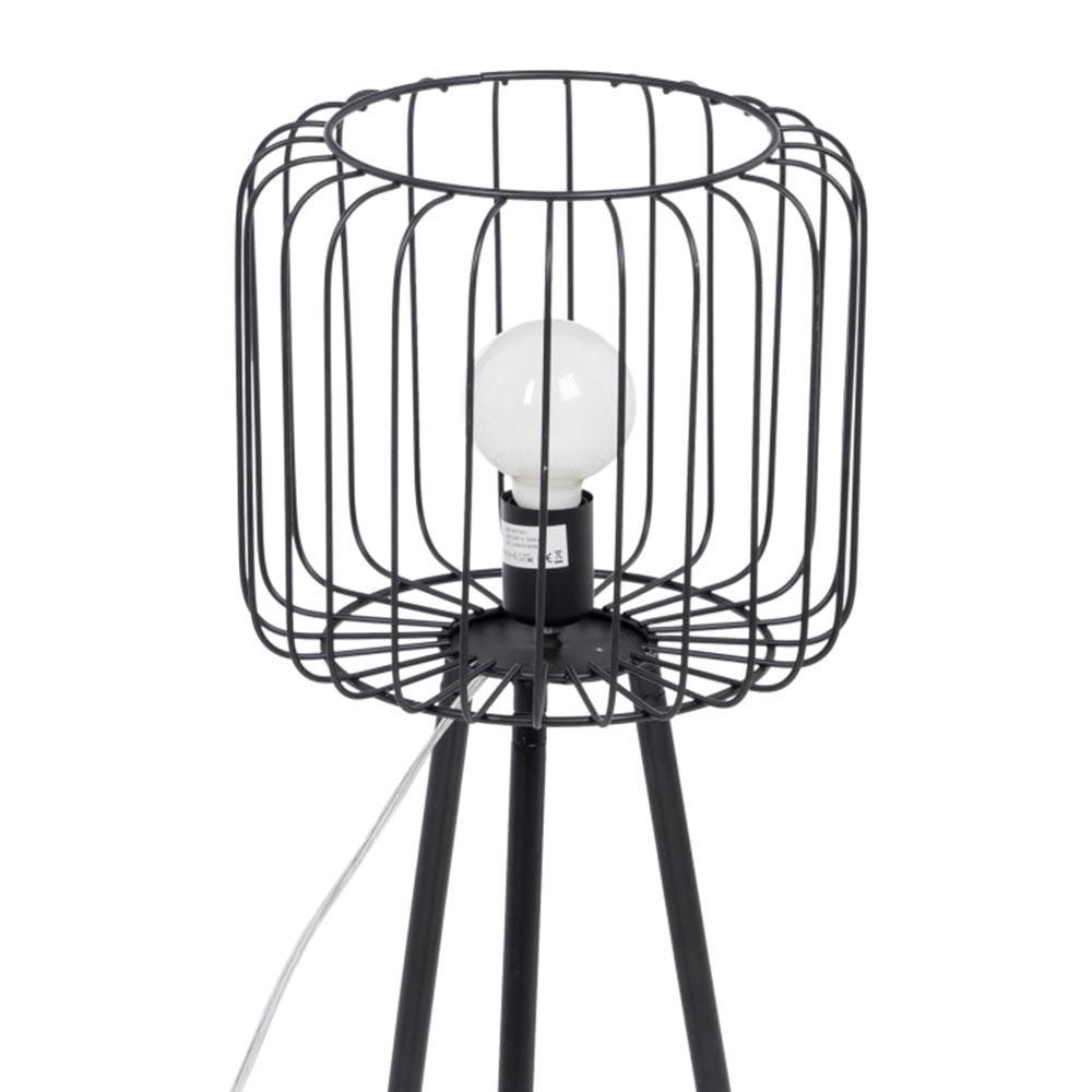 lolahome Lámpara de mesa de varillas de metal negra de Ø 29x60 cm