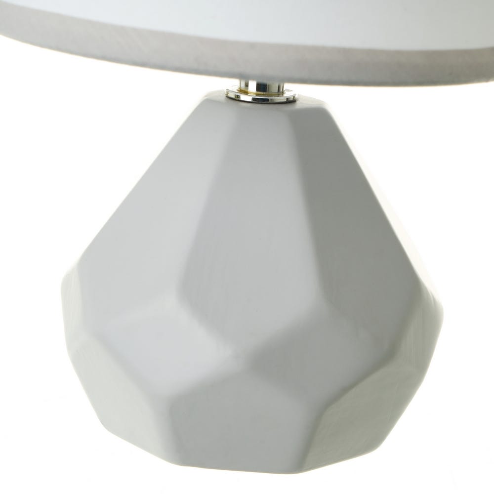 Lolahome Lámpara De Mesa Diamante De Cerámica Gris De Ø 15x23 Cm