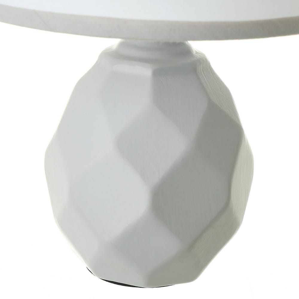 Lolahome Lámpara De Mesa Diamante De Cerámica Gris De Ø 18x26 Cm