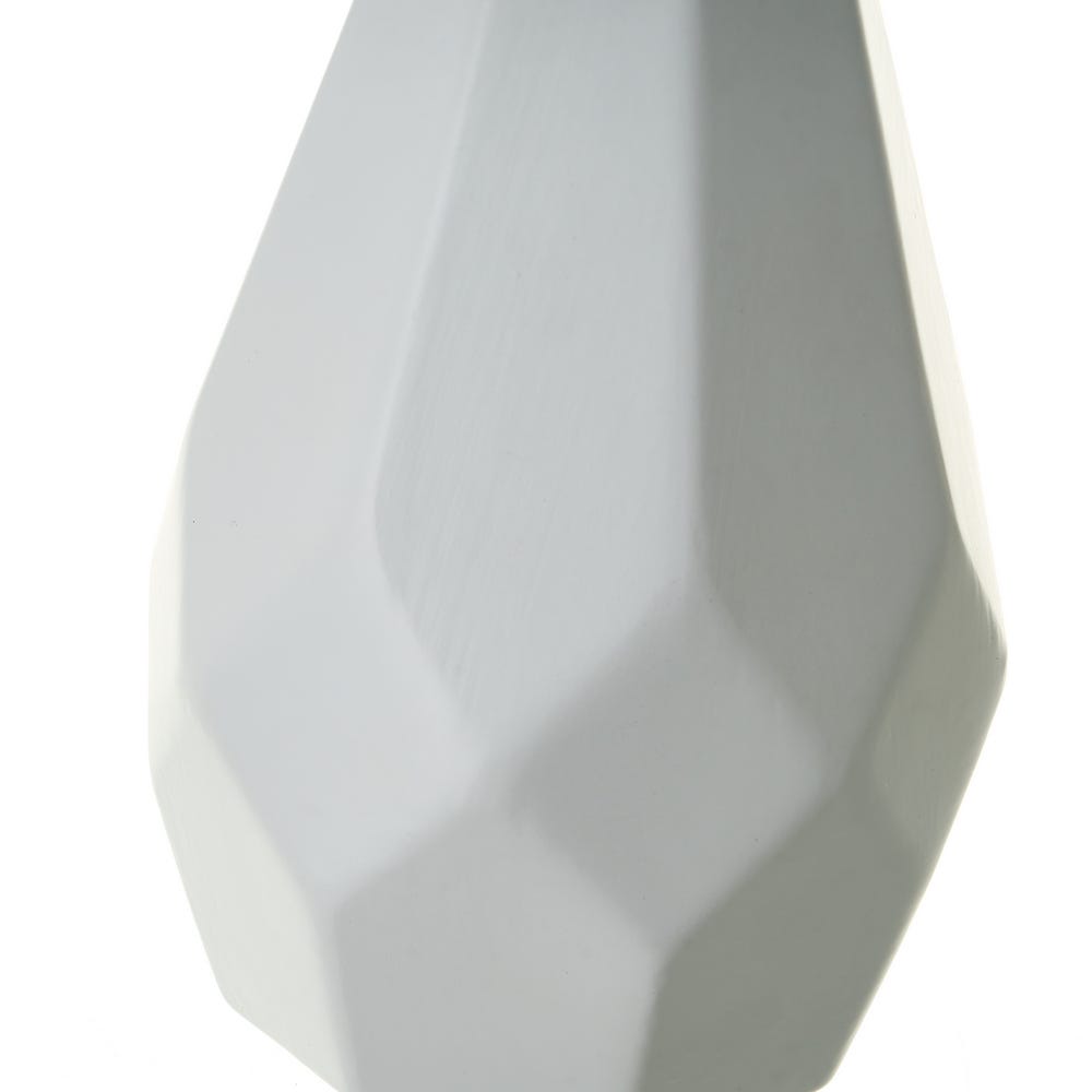 Lolahome Lámpara De Mesa Diamante De Cerámica Gris De Ø 20x32 Cm