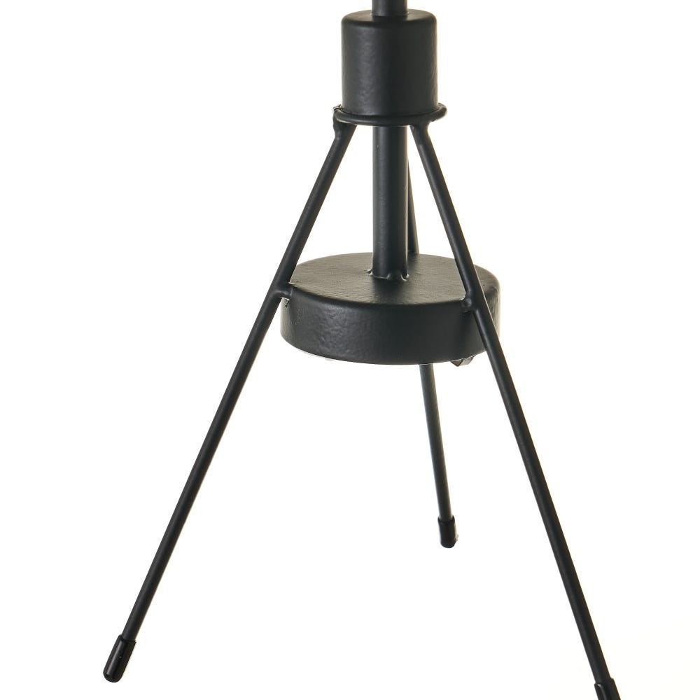 Lolahome Lámpara De Mesa Tallada De Conchas De Metal Negra De Ø 15x38 Cm