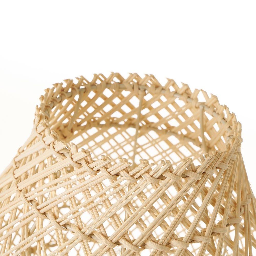 Lolahome Lámpara De Mesa Trenzada De Ratán Natural De Ø 24x27 Cm