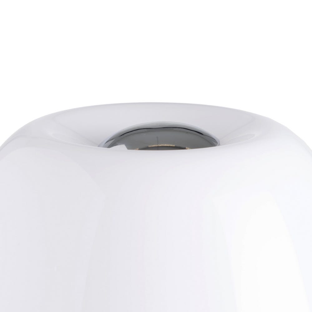 Lolahome Lámpara De Pie Tulipa De Cristal Y Metal Plateada De Ø 28x158 Cm