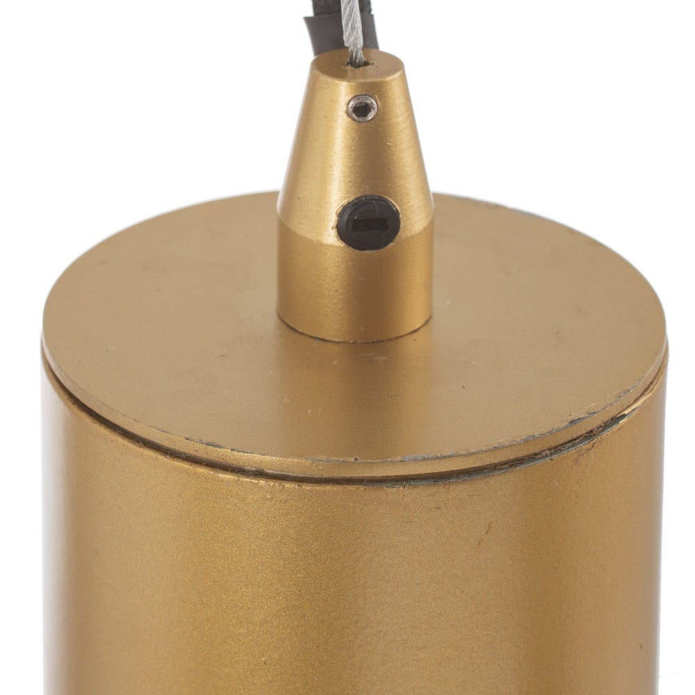 lolahome Lámpara de techo 3 bolas de cristal y metal dorada de Ø 22x120 cm