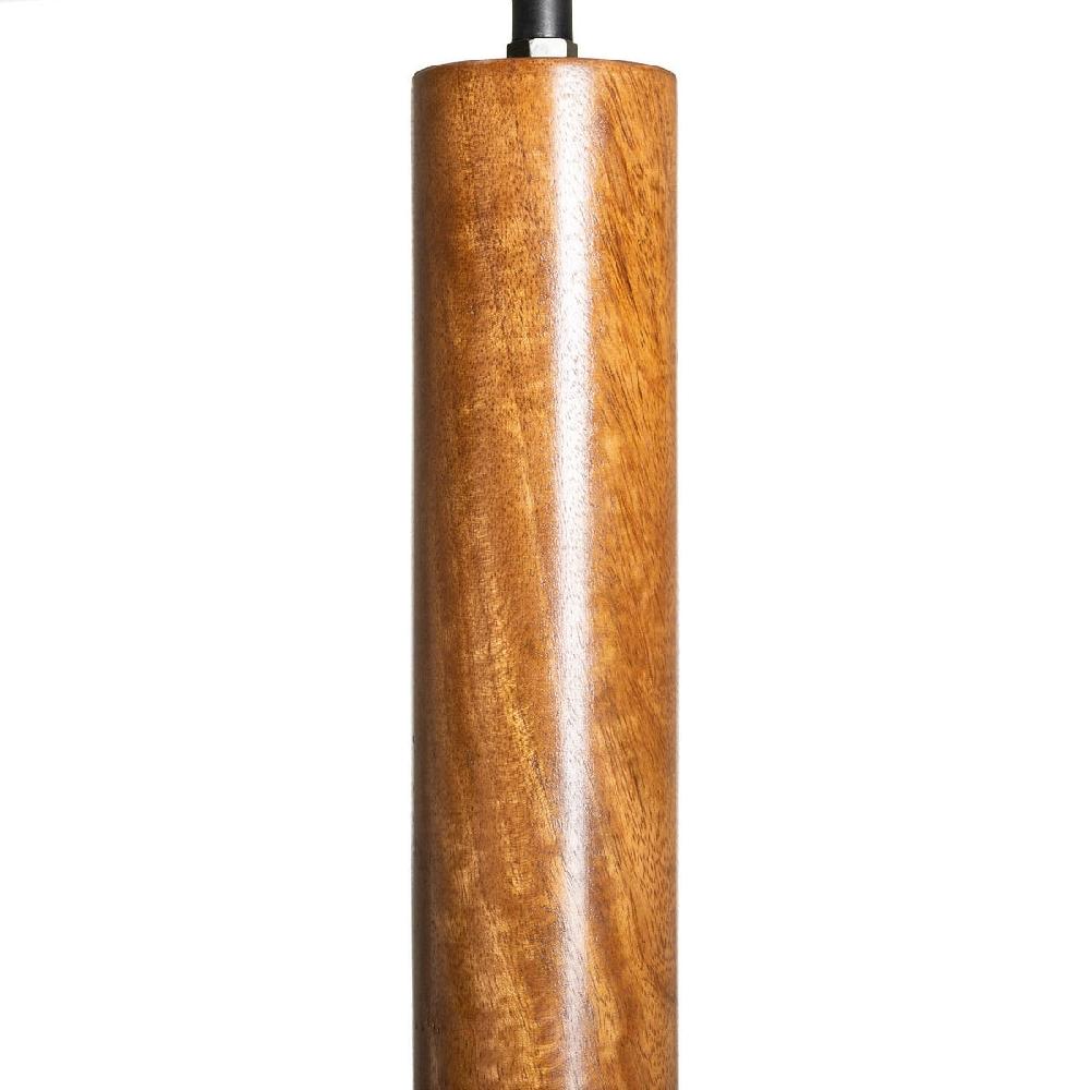 lolahome Lámpara de techo antorcha de madera y hierro negra y natural de Ø 36x50 cm