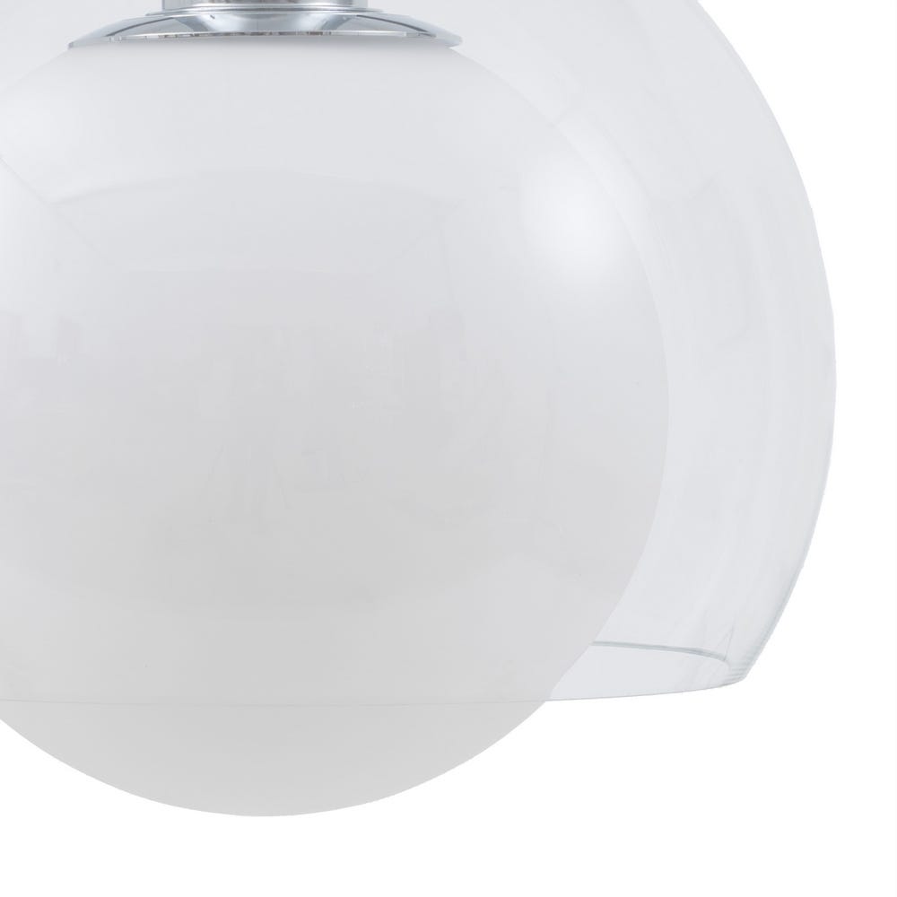 Lolahome Lámpara De Techo Bola De Hierro Plateado Y Cristal De Ø 25x19 Cm