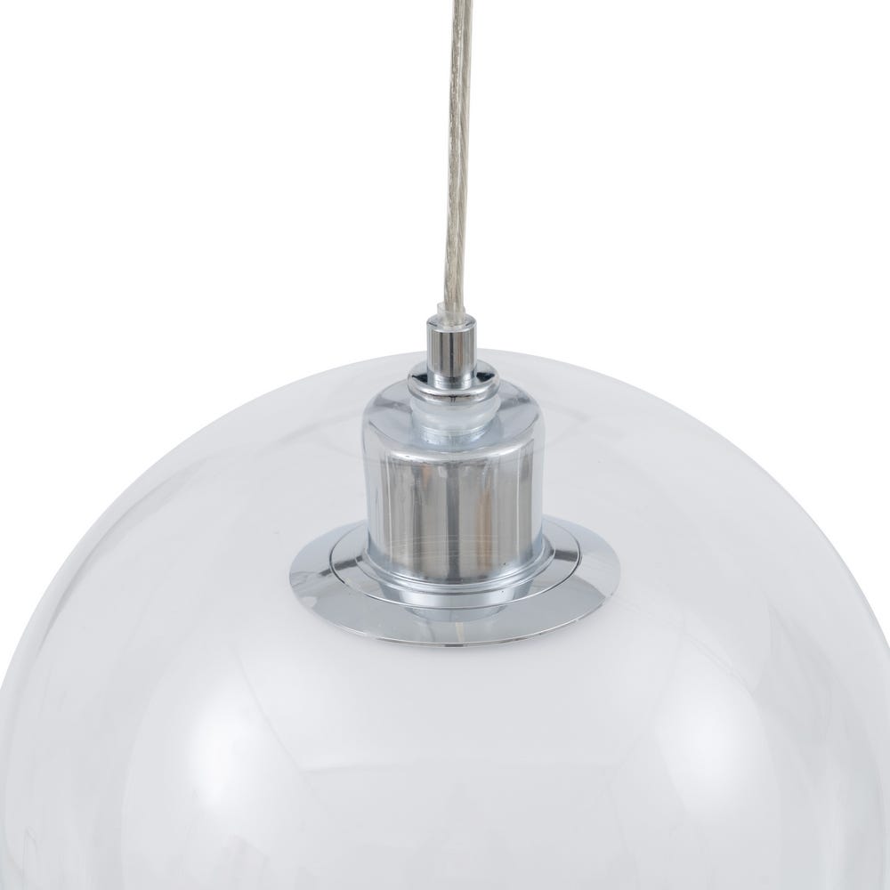 lolahome Lámpara de techo bola de hierro plateado y cristal de Ø 25x19 cm