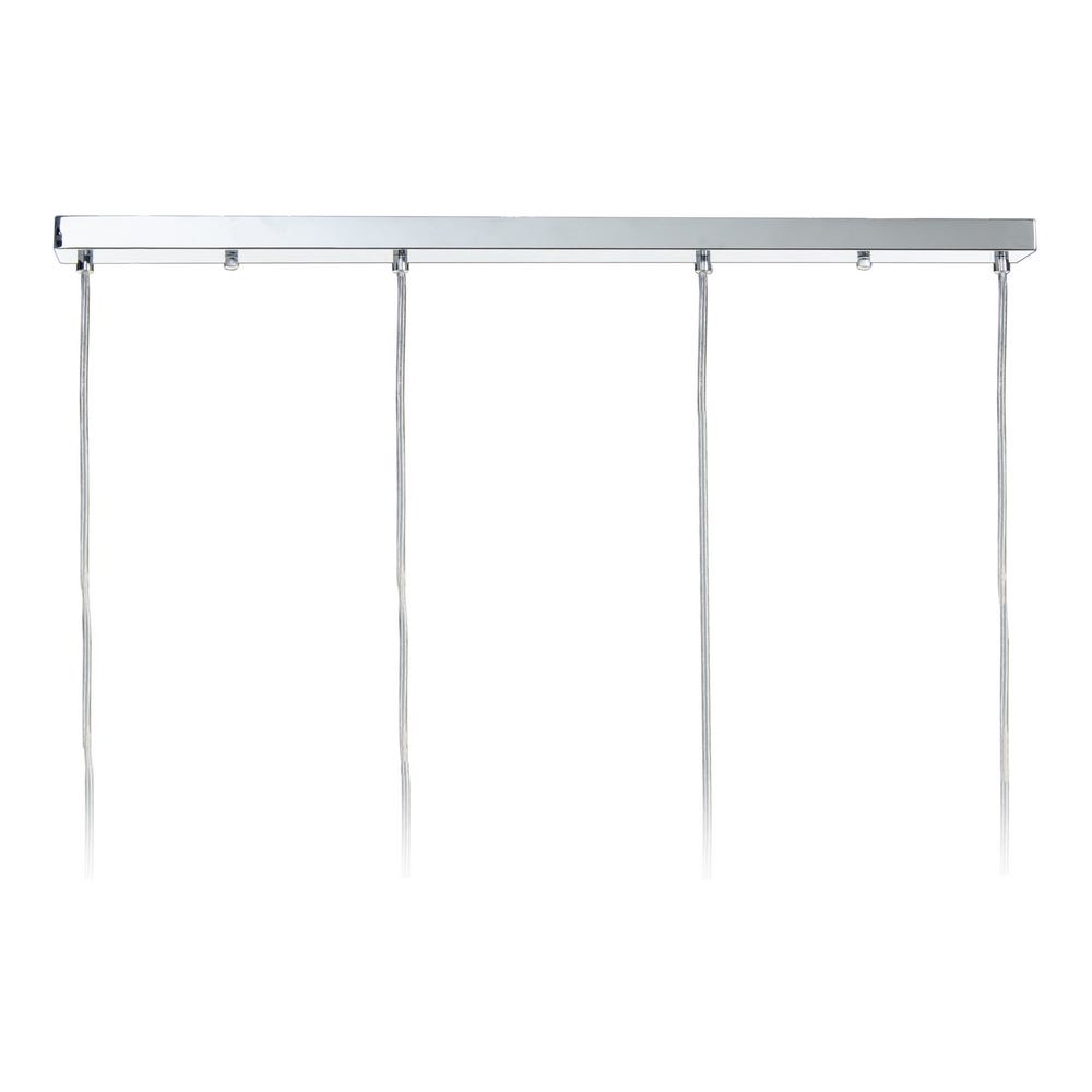 Lolahome Lámpara De Techo Campanas De Cristal Y Hierro Plateada De 90x16x50 Cm