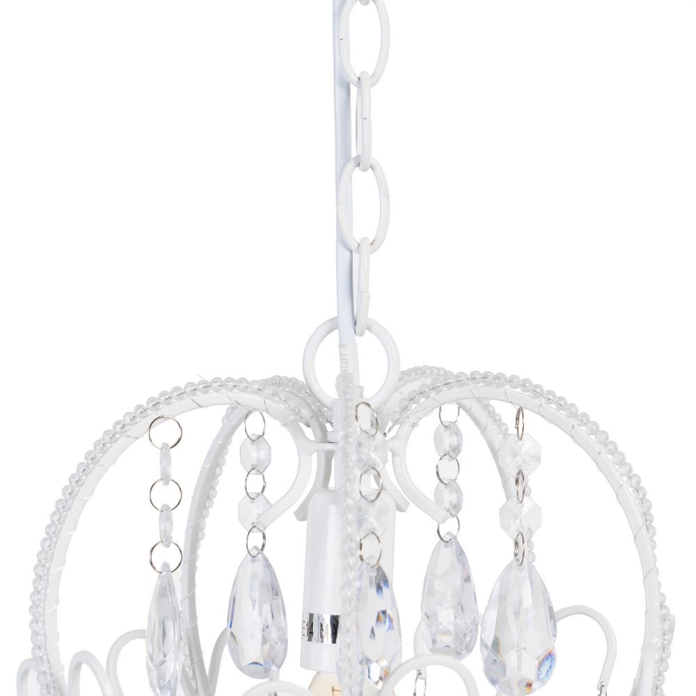 Lolahome Lámpara De Techo Chandelier De Cristal Acrílico Blanco De 29x28x33 Cm