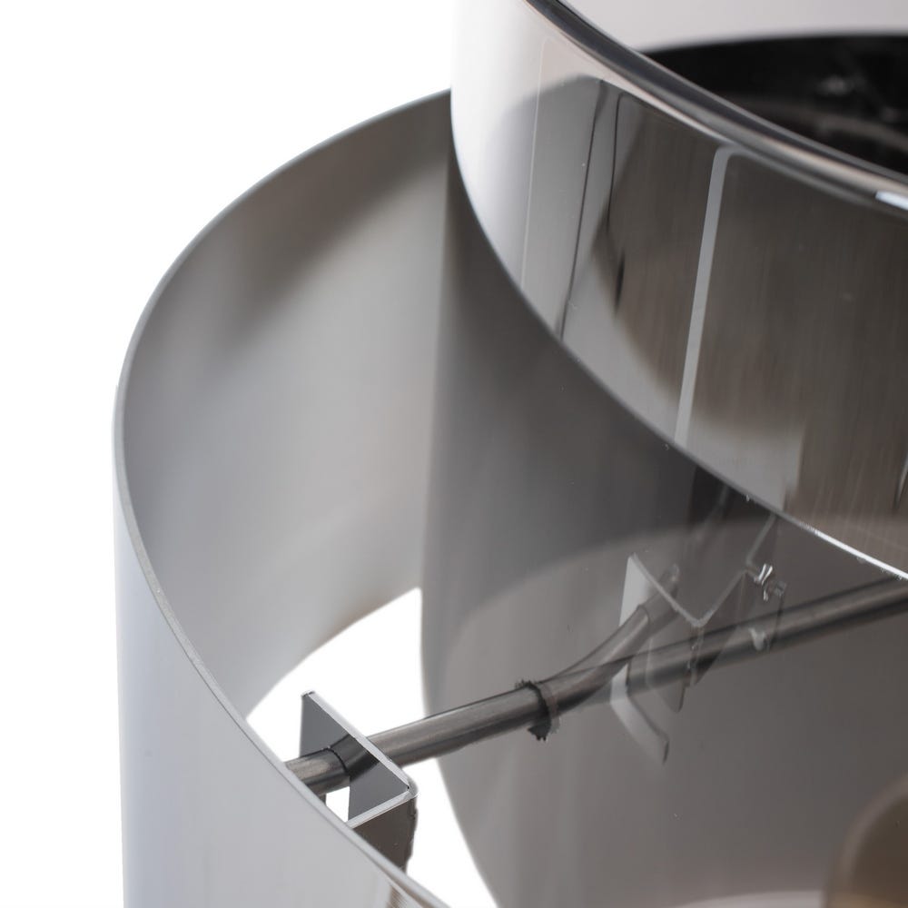 Lolahome Lámpara De Techo Cilíndrica De Cristal Y Metal Plata De Ø 28x120 Cm