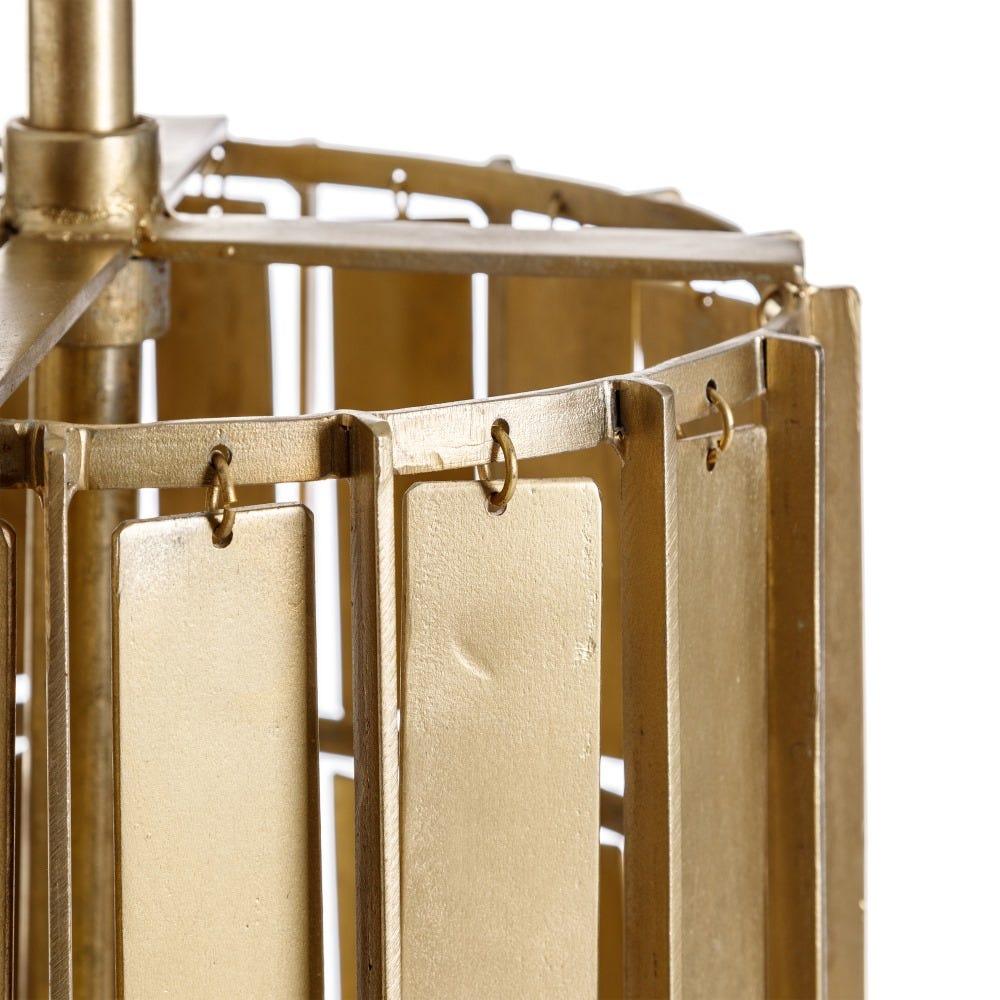 lolahome Lámpara de techo cilíndrica de metal color bronce de Ø 32x44 cm