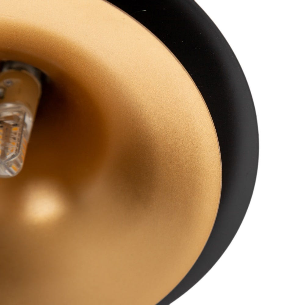 Lolahome Lámpara De Techo Con 3 Pantallas De Metal Negro De Ø 36x130 Cm