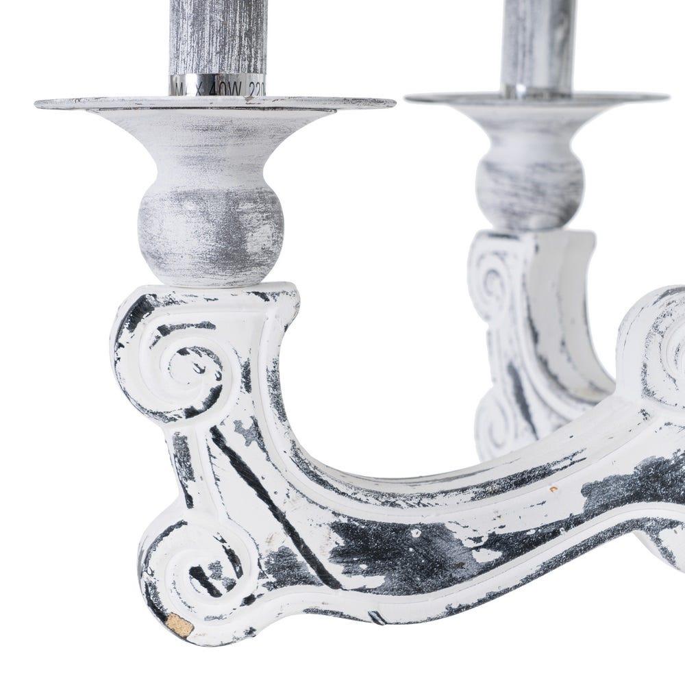 Lolahome Lámpara De Techo Con 5 Brazos Rozada De Metal Blanco De 53x52x50 Cm