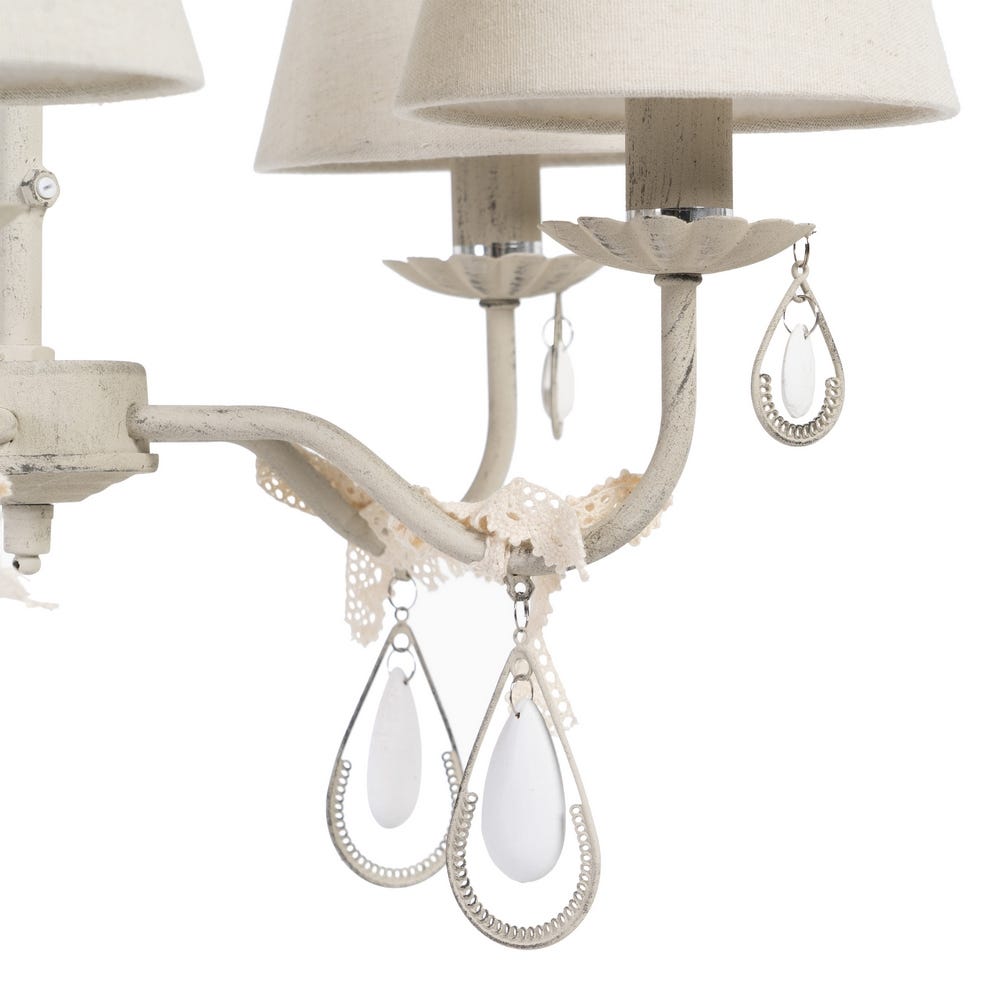 Lolahome Lámpara De Techo Con 5 Brazos Rozada De Metal Taupe De 51x49x38 Cm