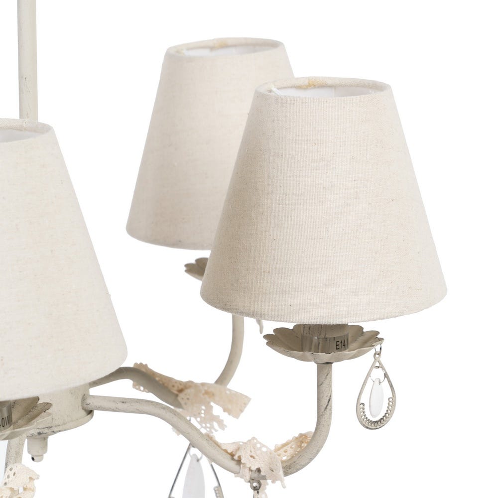 lolahome Lámpara de techo con 5 brazos rozada de metal taupe de 51x49x38 cm