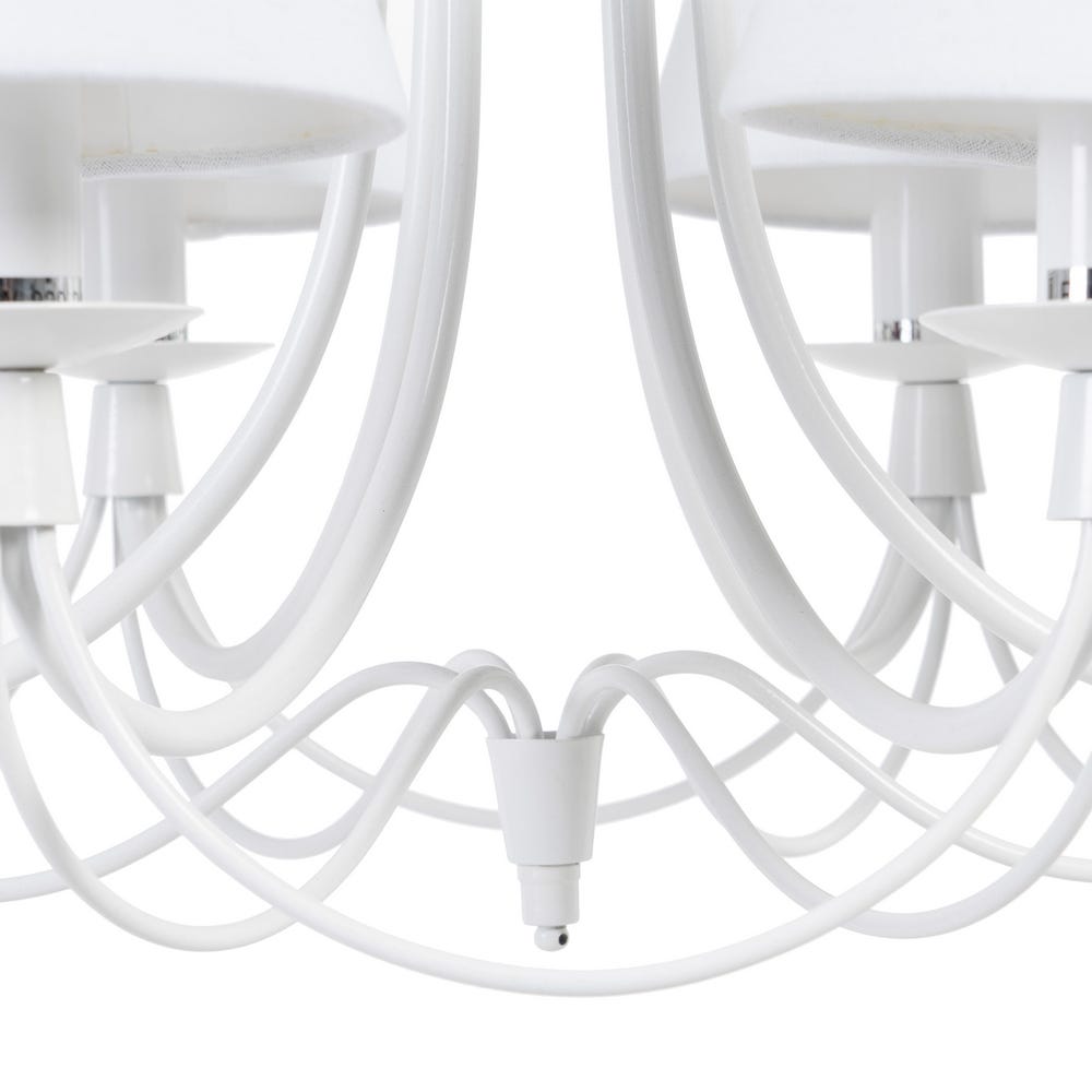 Lolahome Lámpara De Techo Con 6 Brazos De Metal Blanco Roto De 47x47x52 Cm