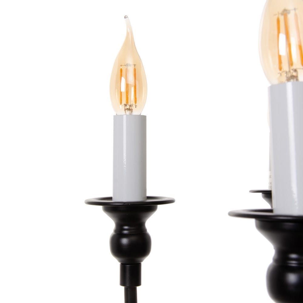 Lolahome Lámpara De Techo Con 6 Brazos De Metal Negro Y Dorado De Ø 65x45 Cm