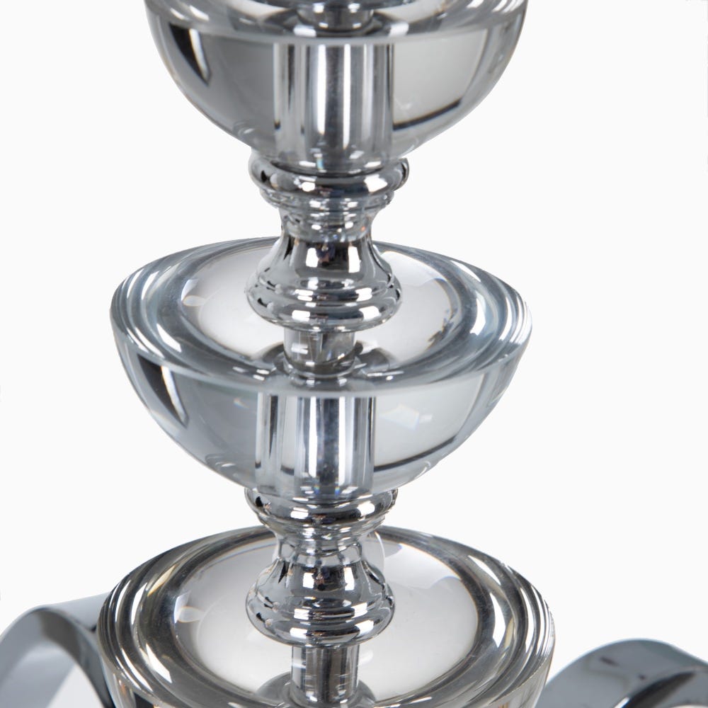 Lolahome Lámpara De Techo Con Brazos De Metal Y Cristal Plateada De 91x60x63 Cm