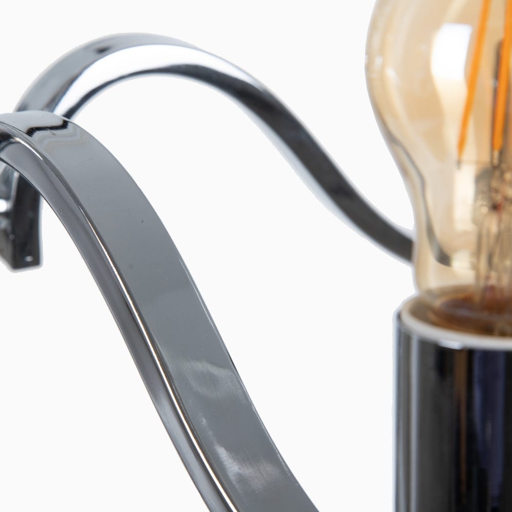 Lolahome Lámpara De Techo Con Brazos De Metal Y Cristal Plateada De 91x60x63 Cm