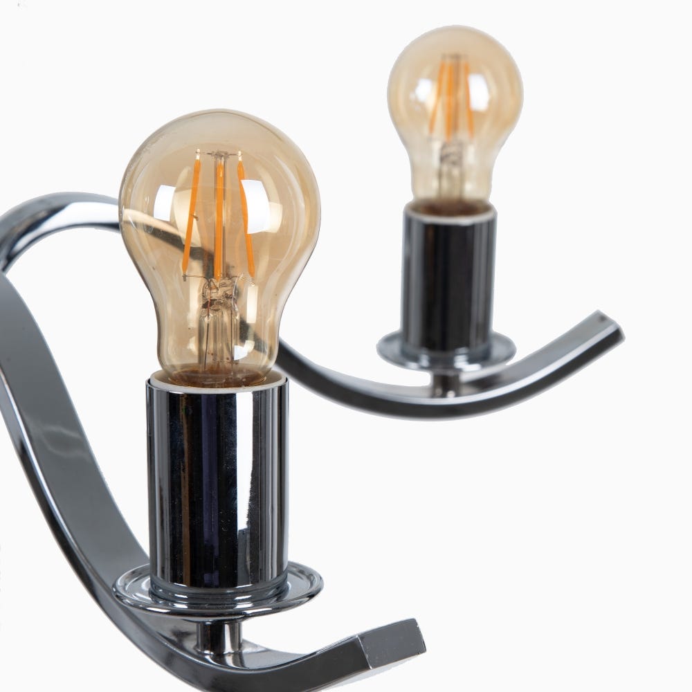 Lolahome Lámpara De Techo Con Brazos De Metal Y Cristal Plateada De 91x60x63 Cm