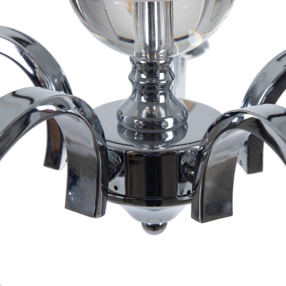 lolahome Lámpara de techo con brazos de metal y cristal plateada de 91x60x63 cm