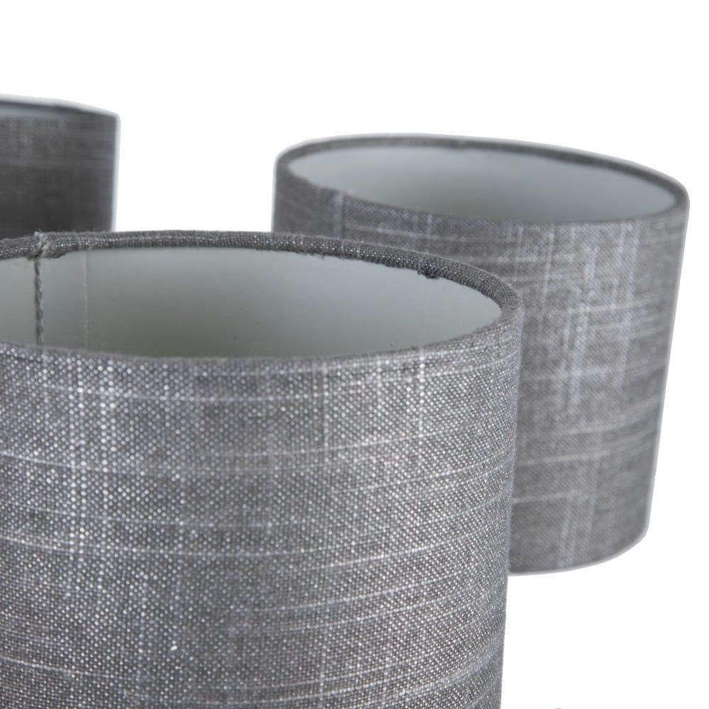 Lolahome Lámpara De Techo Con Brazos De Metal Y Tela Negra Y Plateada De 34x55x55 Cm