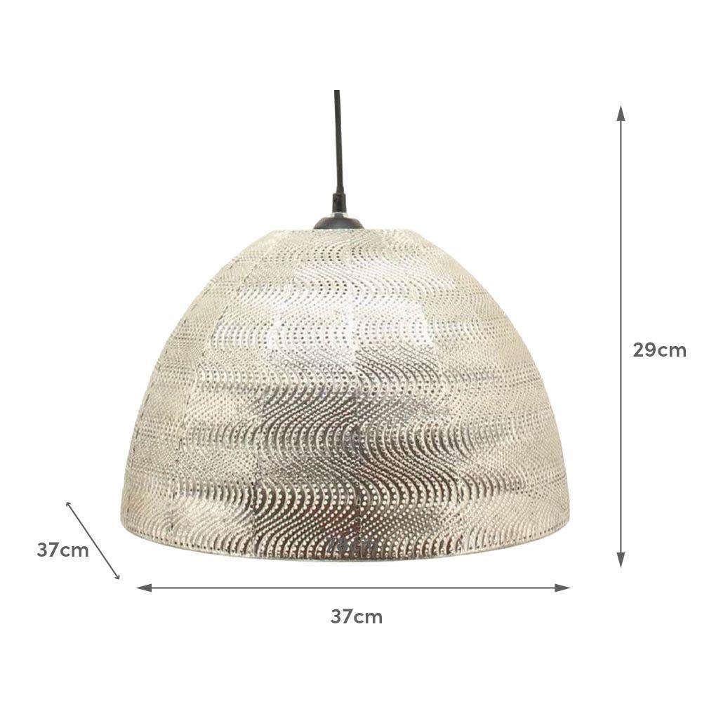 Lolahome Lámpara De Techo Con Grabado De Metal Plateada De Ø 37x29 Cm