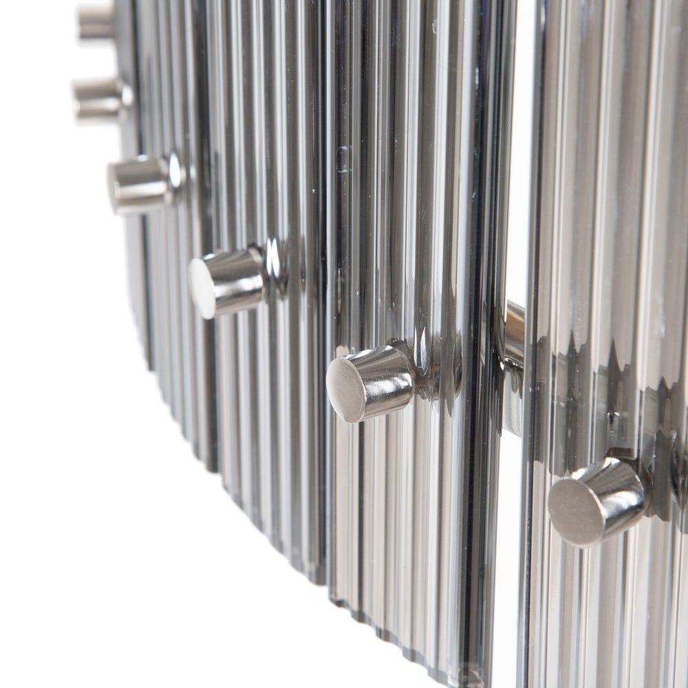 lolahome Lámpara de techo con pantalla de cristal y metal plateada de Ø 76x39 cm