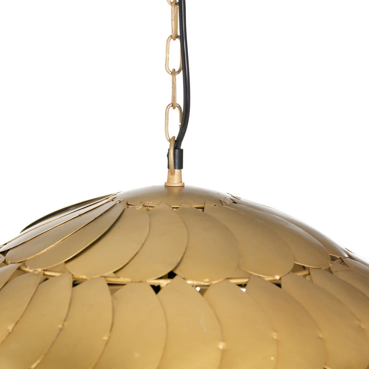 lolahome Lámpara de techo con pantalla pétalos de hierro cobre de Ø 62x47 cm