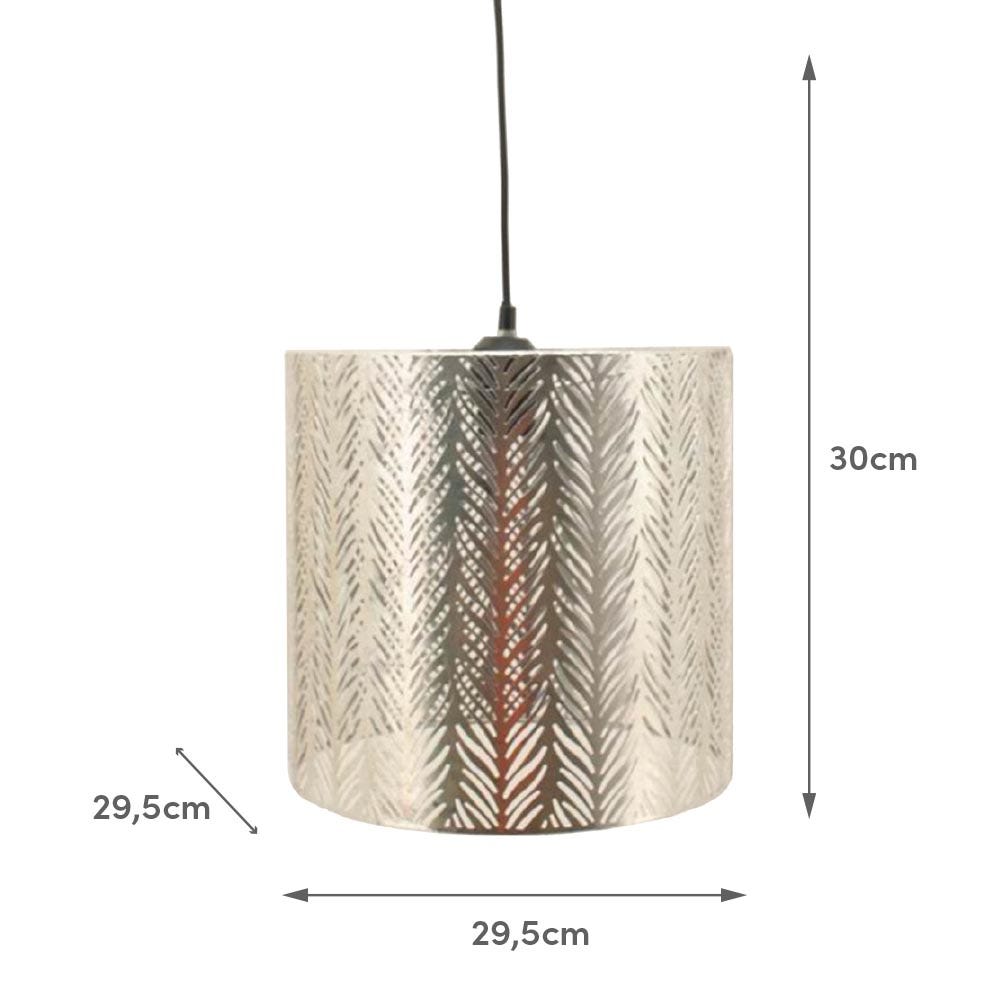 Lolahome Lámpara De Techo Con Tallado De Hojas Metal Plateada De Ø 29x30 Cm