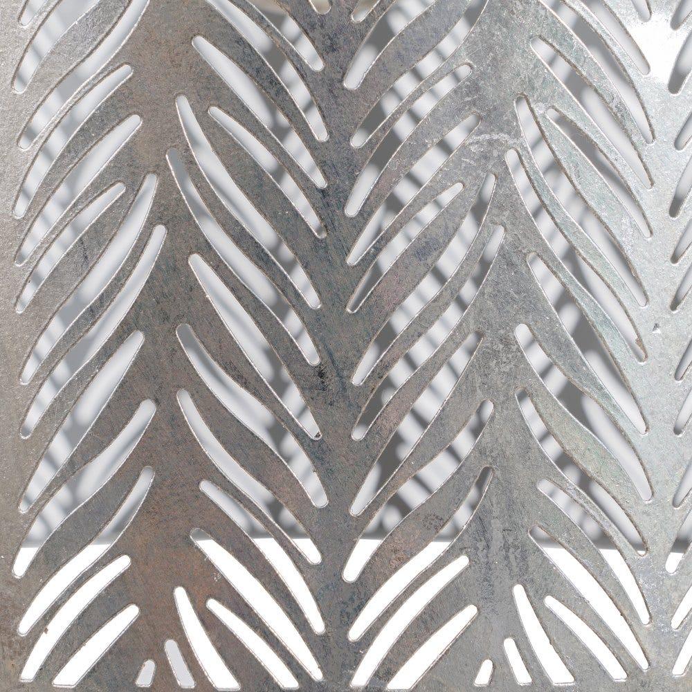 Lolahome Lámpara De Techo Con Tallado De Hojas Metal Plateada De Ø 29x30 Cm