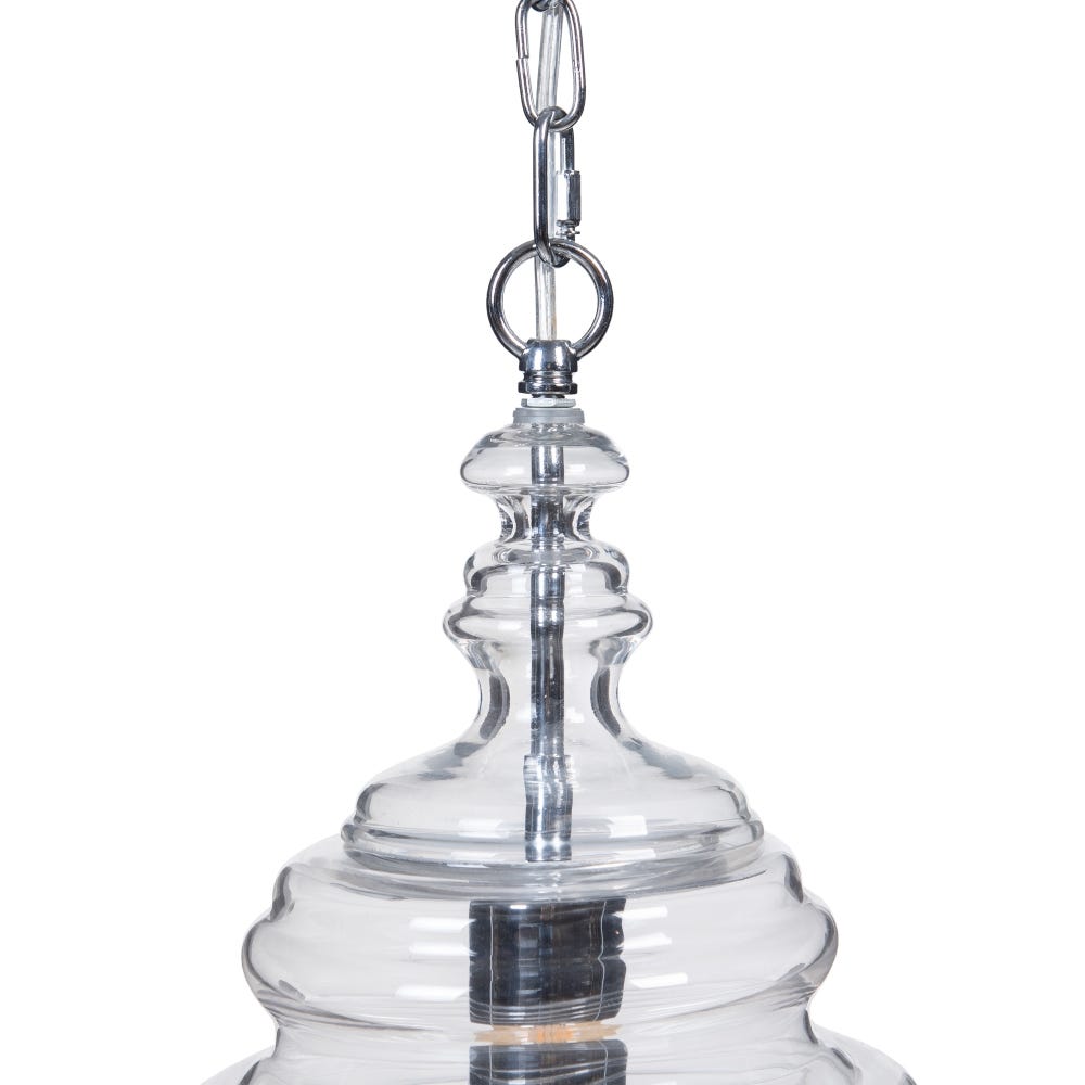 Lolahome Lámpara De Techo Con Tulipa De Metal Y Cristal Transparente De Ø 28x36 Cm