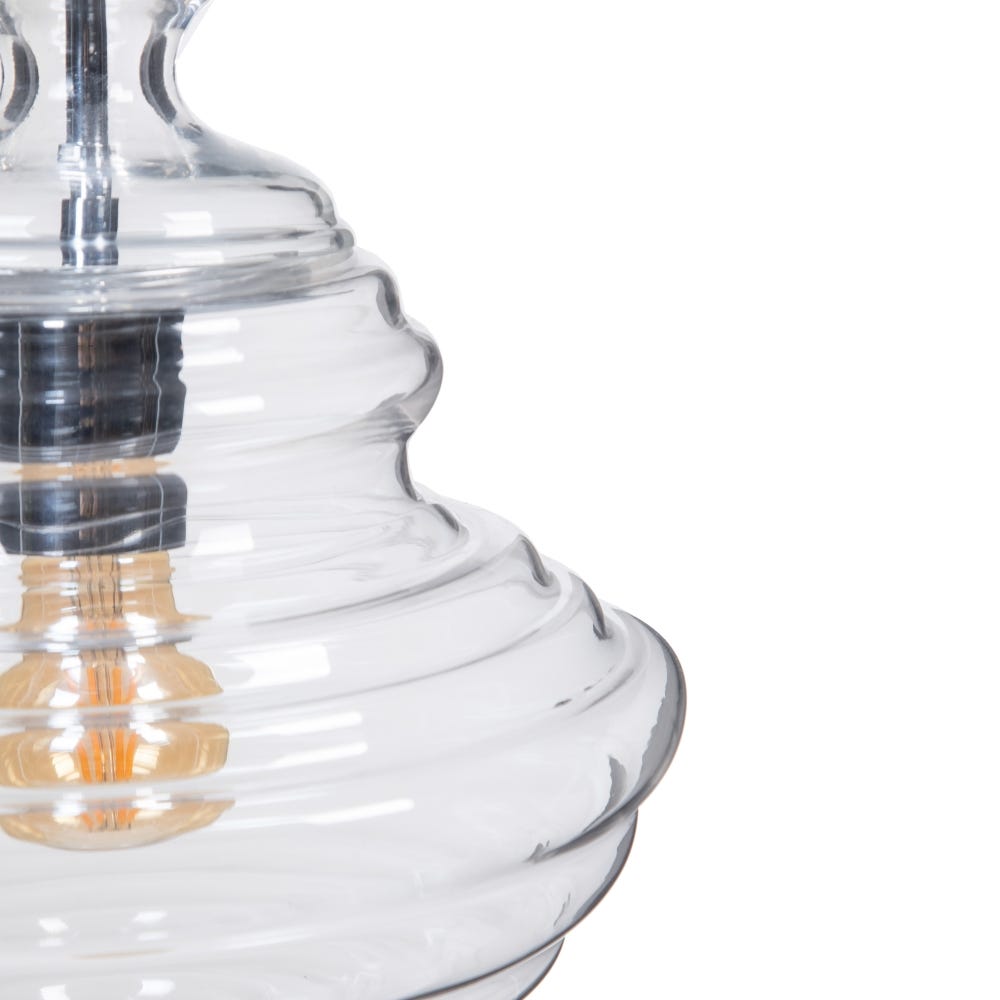 Lolahome Lámpara De Techo Con Tulipa De Metal Y Cristal Transparente De Ø 28x36 Cm